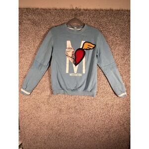 Fifth Loop Men's Motivation Sweatshirt Size S Sea Blue Graphic Embroidery Casual